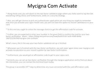 Mycigna Com Activate