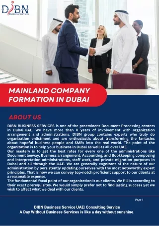 mainland company formation in dubai