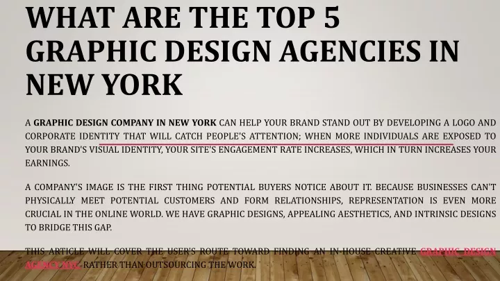 what are the top 5 graphic design agencies in new york