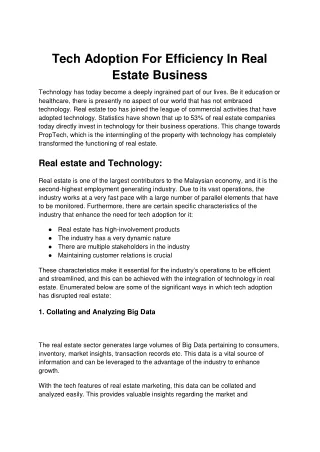 tech adoption for efficiency in real estate
