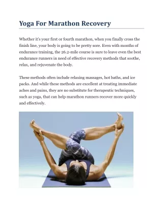 Yoga For Marathon Recovery