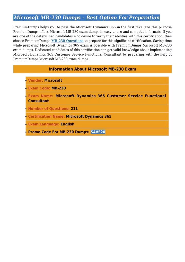 microsoft mb 230 dumps best option for preparation