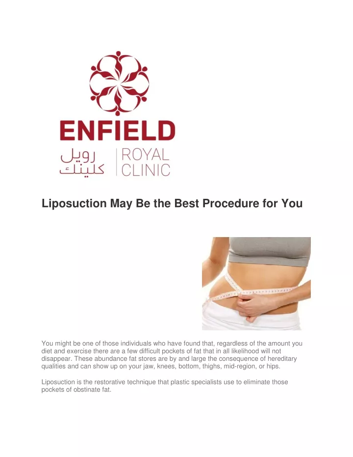 liposuction may be the best procedure for you