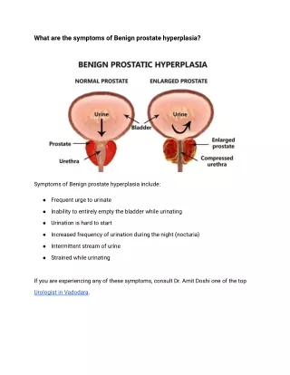 Symptoms of Benign Prostate Hyperplasia