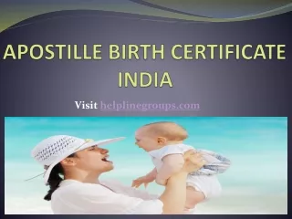 APOSTILLE BIRTH CERTIFICATE INDIA