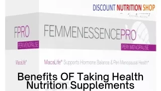Benefits OF Taking Health Nutrition Supplements