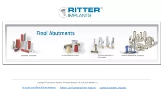 Premilled Dental Implants by ritter Implants