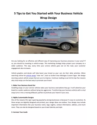 5 Tips to Get You Started with Your Business Vehicle Wrap Design
