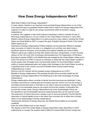 How Does Energy Independence Work_