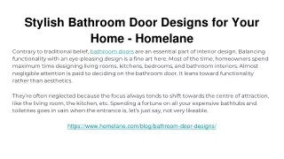 Bathroom door design by Homelane