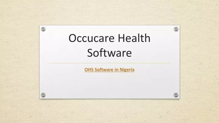 occucare health software