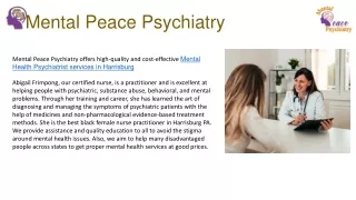 Best Mental Health Psychiatrist in Harrisburg, PA