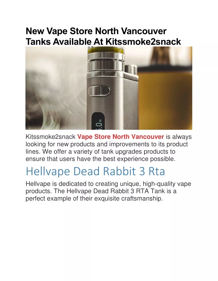 new vape store north vancouver tanks available
