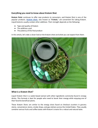 Everything you need to know about Kratom Shot.docx