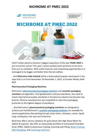 nichrome at pmec 2022