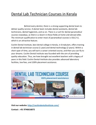 Dental Colleges in Cochin Kerala