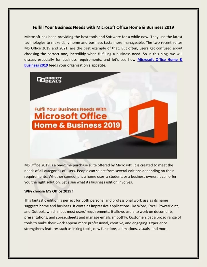 fulfill your business needs with microsoft office