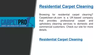 Residential Carpet Cleaning   Carpetclean-uk.com