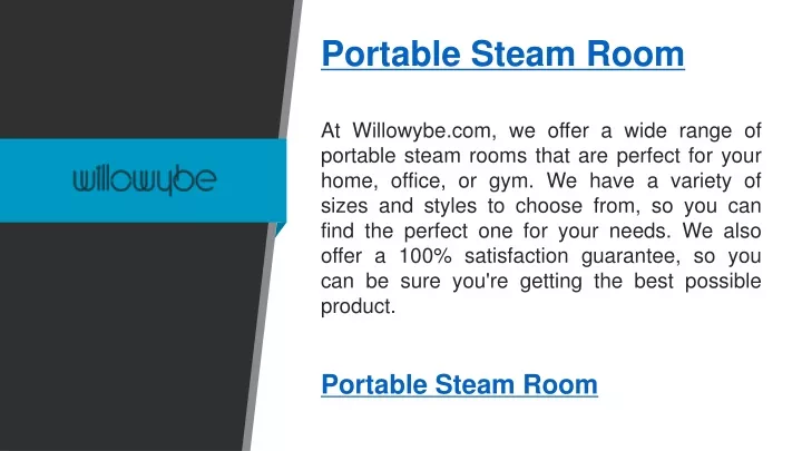 portable steam room