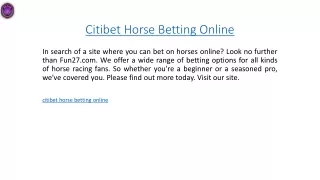 citibet horse betting online