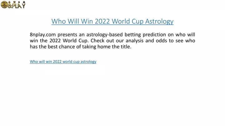 Ppt Who Will Win 2022 World Cup Astrology Powerpoint