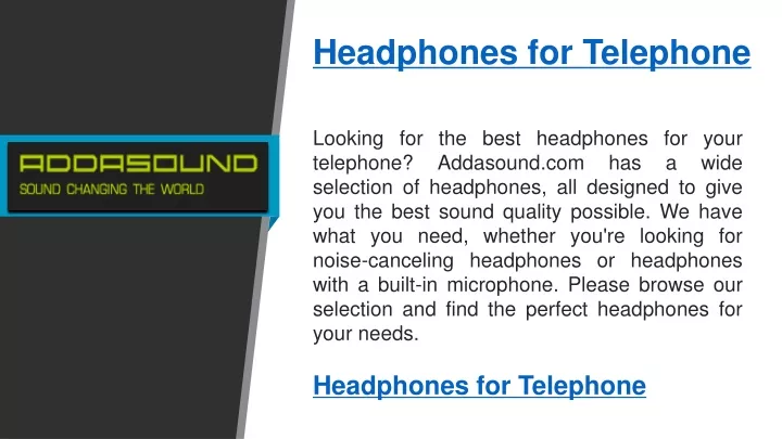 headphones for telephone