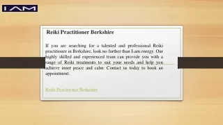 Reiki Practitioner Berkshire  I-am.energy