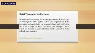 Reiki Therapists Wokingham  I-am.energy