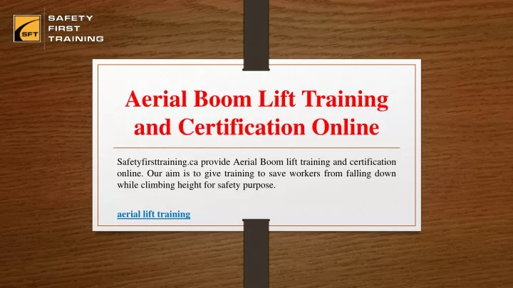 PPT Aerial Boom Lift Training and Certification Online PowerPoint