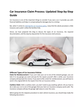 Car Insurance Claim Process: Updated Step-by-Step Guide
