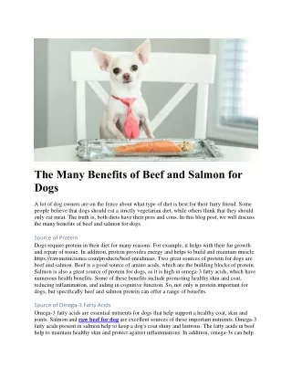 The Many Benefits of Beef and Salmon for Dogs