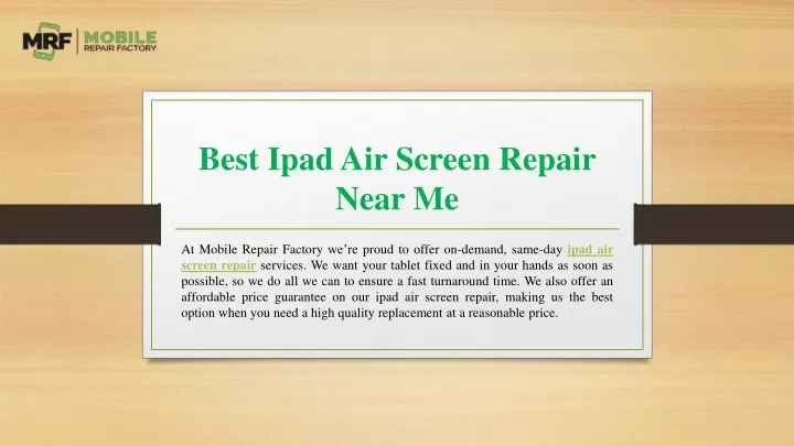 PPT - Best Ipad Air Screen Repair Near Me | Mobilerepairfactory.com.au PowerPoint Presentation ...