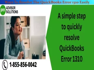 ways to resolve the quickbooks error 1310 easily