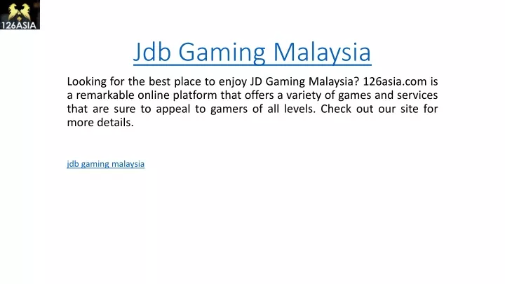 jdb gaming malaysia