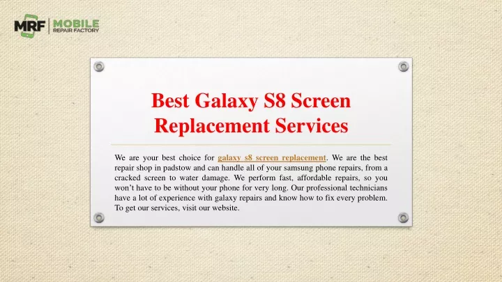 best galaxy s8 screen replacement services