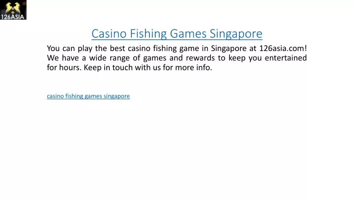 casino fishing games singapore