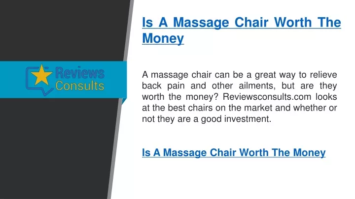 is a massage chair worth the money