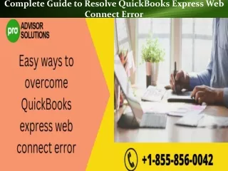 complete guide to resolve quickbooks express web connect error