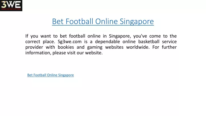 bet football online singapore