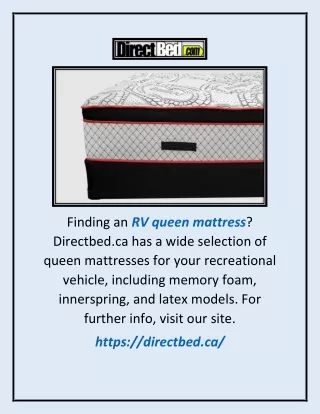 Rv Queen Mattress | Directbed.ca