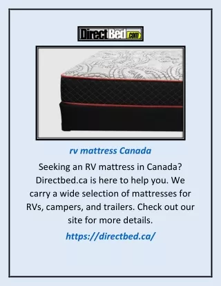 Rv Mattress Canada | Directbed.ca
