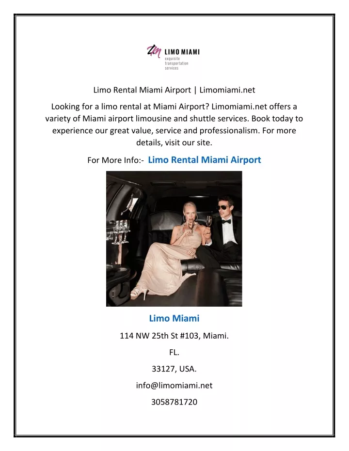 limo rental miami airport limomiami net