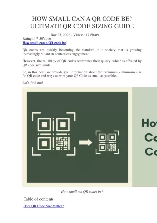 how small can a qr code be ultimate qr code