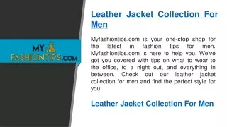 Leather Jacket Collection For Men   Myfashiontips.com