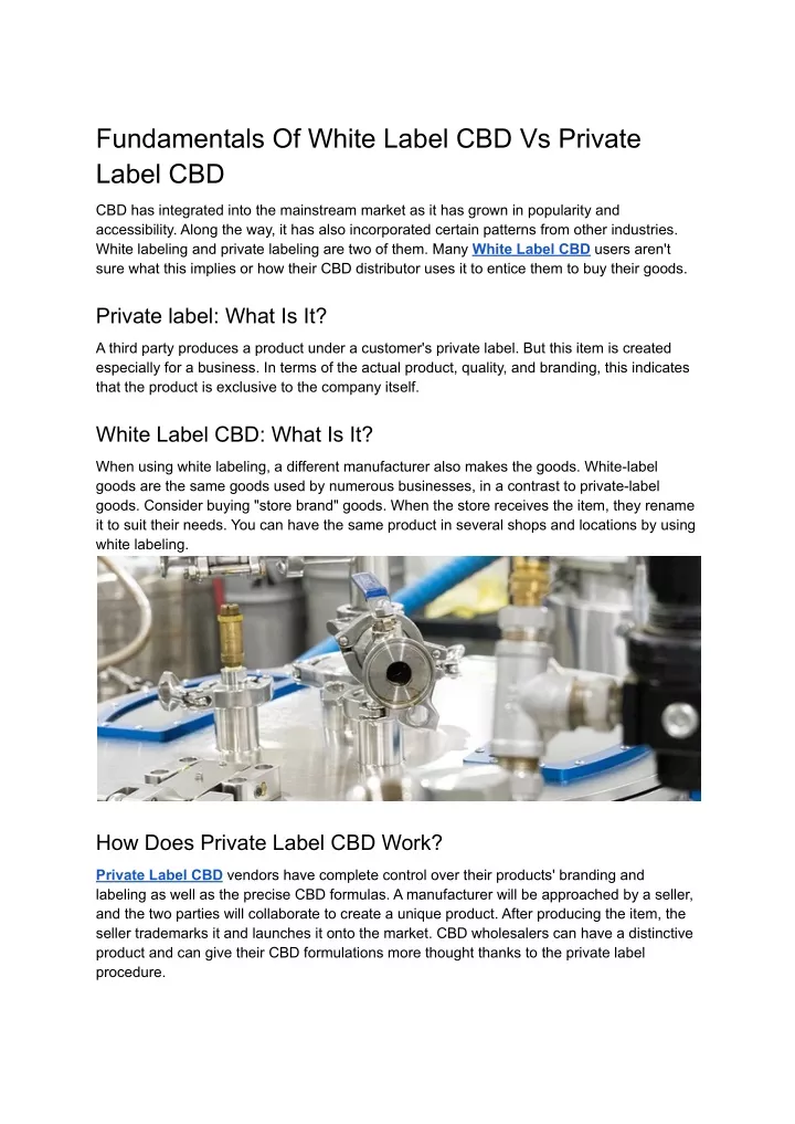 fundamentals of white label cbd vs private label