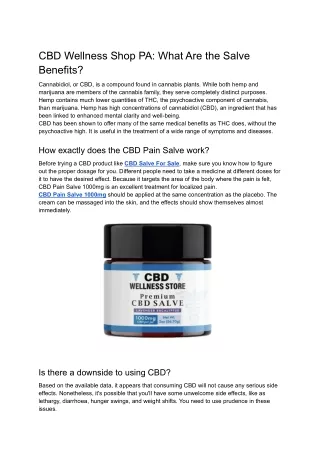 CBD Wellness Shop PA_ What Are the Health Benefits ?