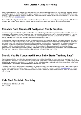 What Triggers A Hold-up In Teething