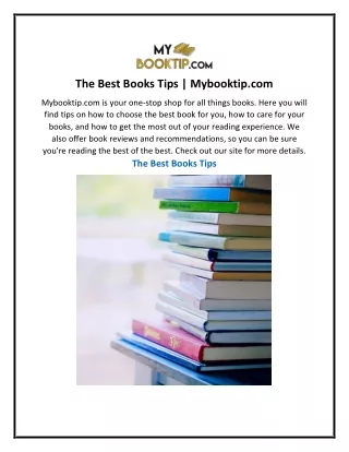 the best books tips mybooktip com