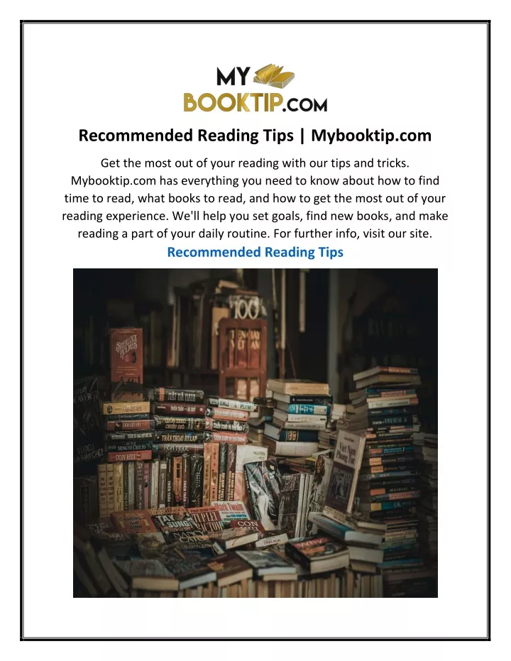 recommended reading tips mybooktip com