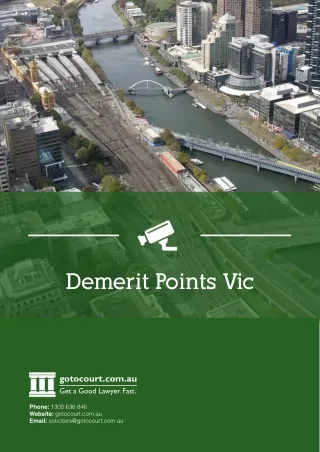 Demerit points Victoria PDF - Traffic Law - Go To Court Lawyers